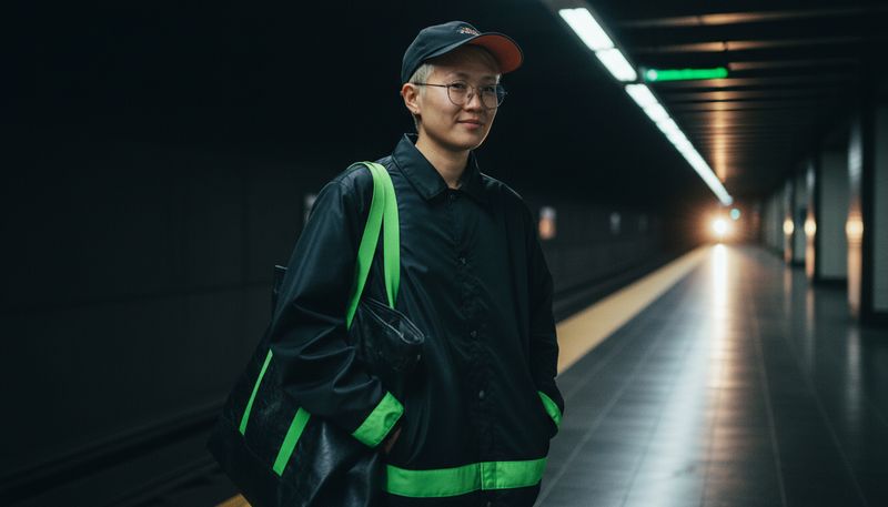 Kit on the subway platform
